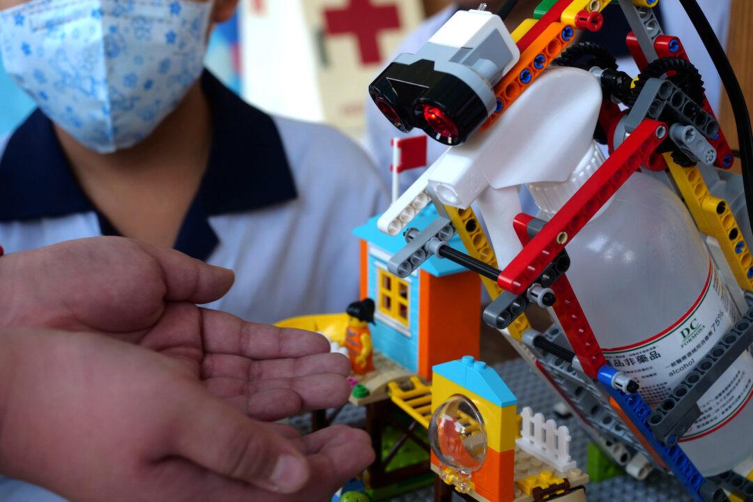Taiwan Students Fight Virus With Lego Disinfectant Dispenser
