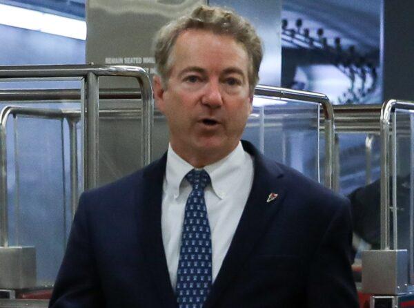Sen. Rand Paul (R-Ky.) in the Senate subway area of the Capitol in Washington on Feb. 4, 2020. (Charlotte Cuthbertson/The Epoch Times)