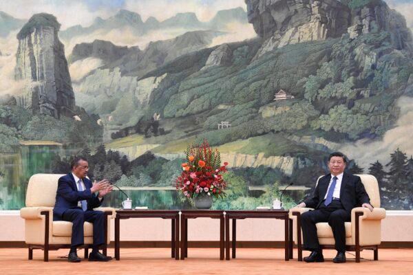 Tedros Adhanom, Director General of the World Health Organization (WHO) attends a meeting with Chinese leader Xi Jinping at the Great Hall of the People in Beijing, China on January 28, 2020. (Naohiko Hatta - Pool/Getty Images)