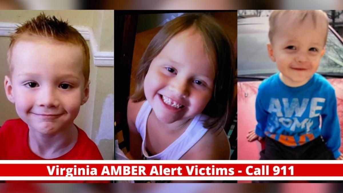 Missing children, 6-year-olds Cameron (L) and Emma Allison (C), and 21-month-old Colin Allison (R). (Courtesy of Virginia State Police)