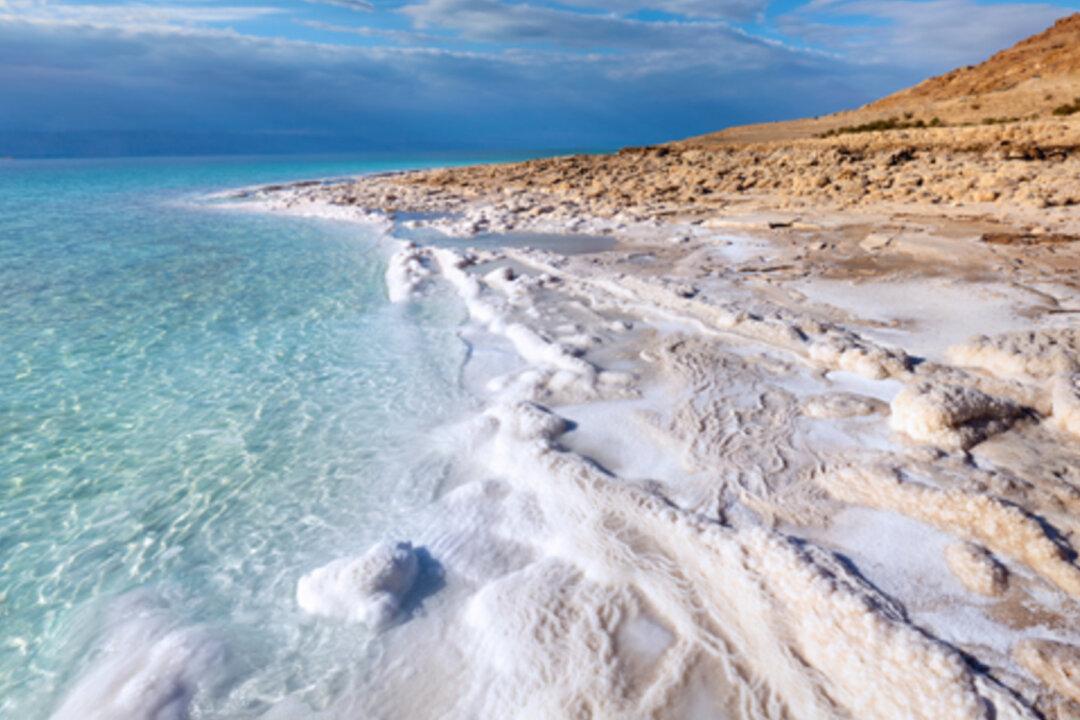 Artist Submerges Dress in the Dead Sea to Create Spectacular Salt-Covered Wedding Gown