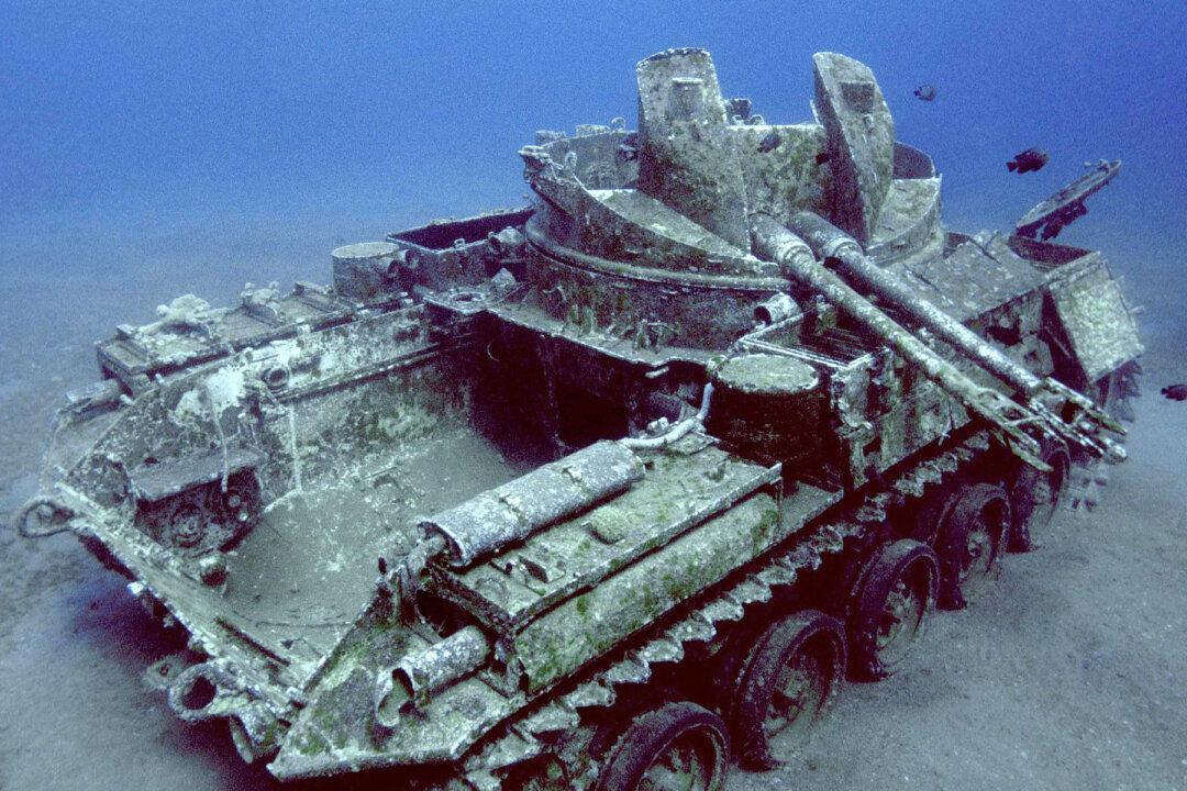 Underwater Photographer Takes Eerie Images of Sunken Tank Trapped in Time Under the Red Sea