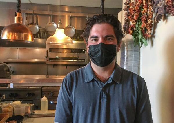 Executive Chef Jason Naaman at Tarla Mediterranean Bar and Grill in Napa, Calif., on May 23, 2020. (Ilene Eng/The Epoch Times).