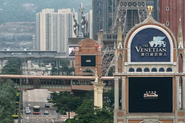 The Cotai Strip, where Las Vegas Sands Corporation hotel-casinos are located, in Macau, China, on Feb. 5, 2020. (Anthony Kwan/Getty Images)