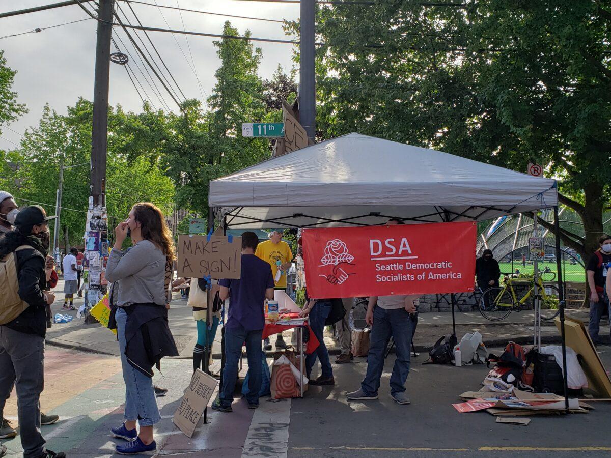 A tent inside the Capitol Hill Autonomous Zone in Seattle on June 10, 2020. (Ernie Li/NTD Television)