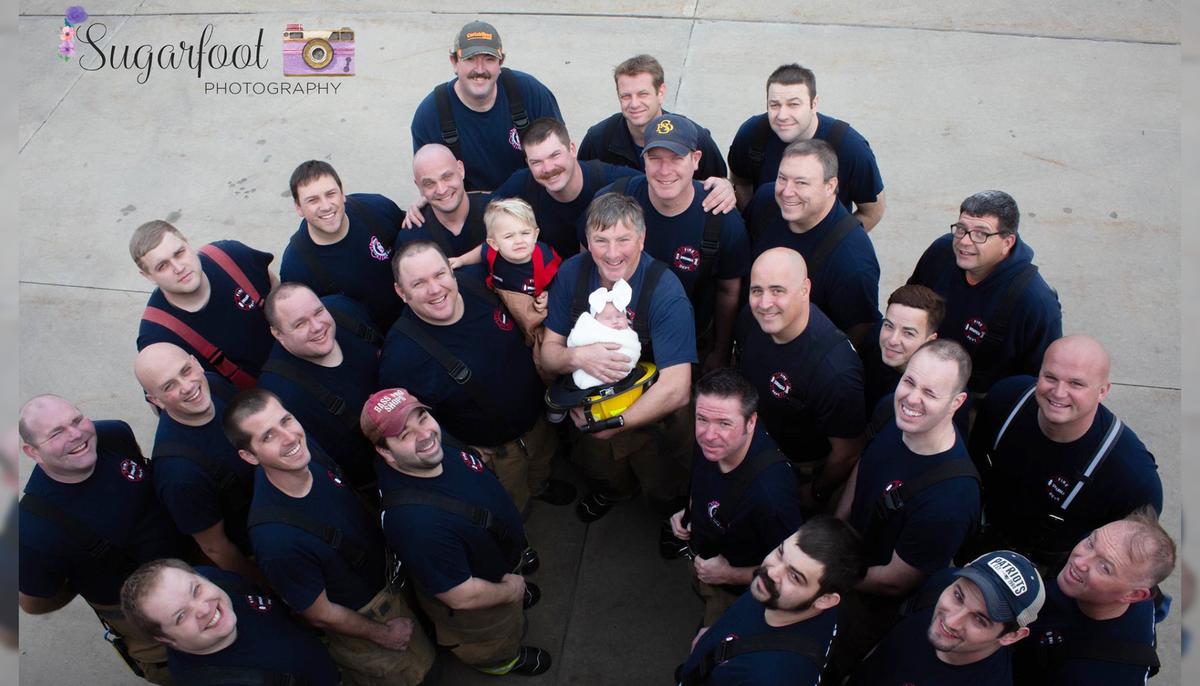 Late Firefighter’s Newborn Pays Tribute to Her Dad in a Moving Photoshoot With 26 Firemen