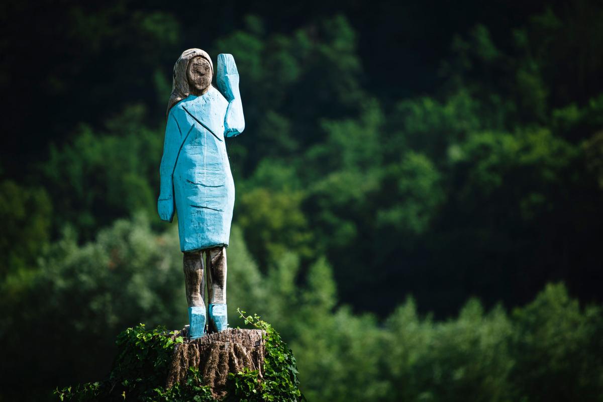Melania Trump Statue in Slovenia Set on Fire