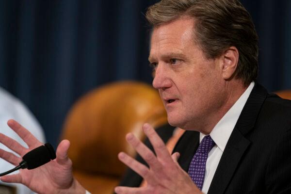 Rep. Mike Turner (R-Ohio) questions Gordon Sondland, the then-U.S ambassador to the European Union, as he testifies before the House Intelligence Committee in Washington on Nov. 20, 2019. (Alex Edelman/Getty Images)