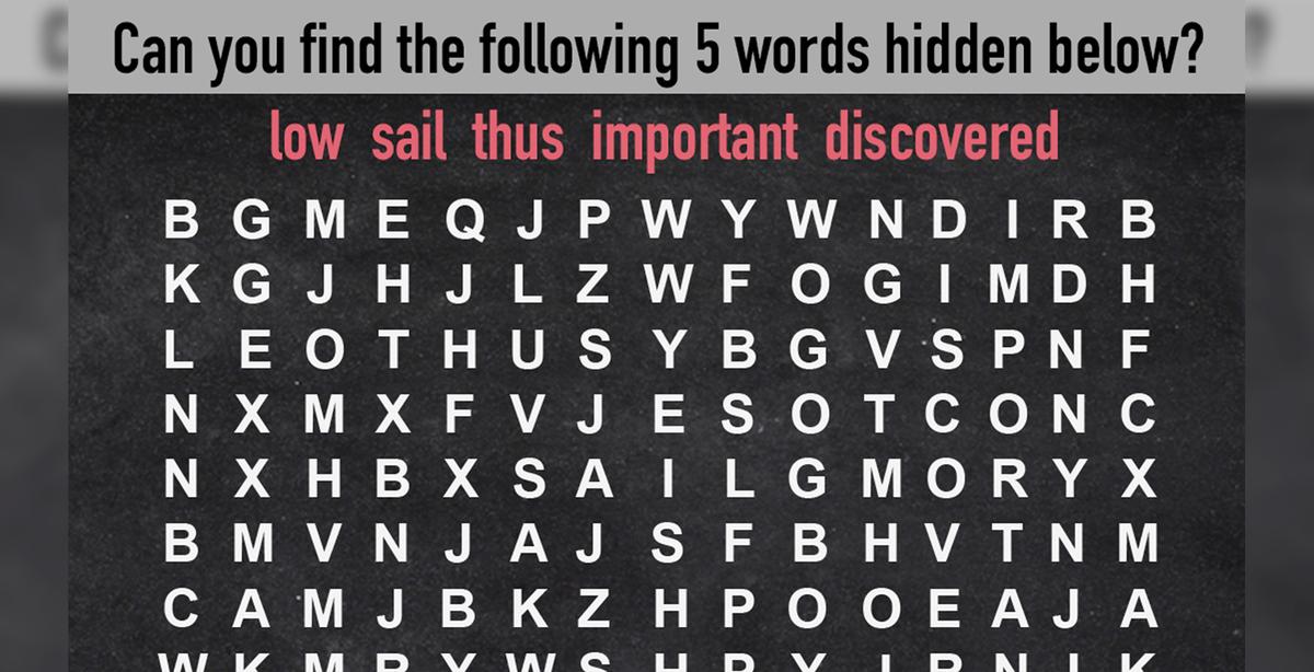 Can You Find the 5 Hidden Words in This Random-Letter Puzzle? Expert Puzzlers Only