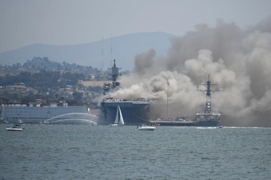 57 Injured in Fire Aboard Ship at Naval Base San Diego