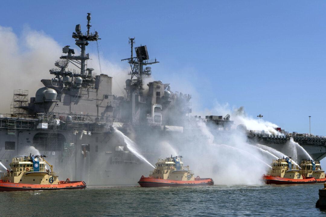 Fire Still Burning on Navy Ship in San Diego Where 57 Hurt