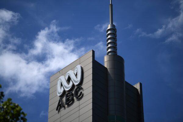 The logo for Australia's public broadcaster ABC is seen on its head office building in Sydney on September 27, 2018. (Saeed Khan/AFP via Getty Images)