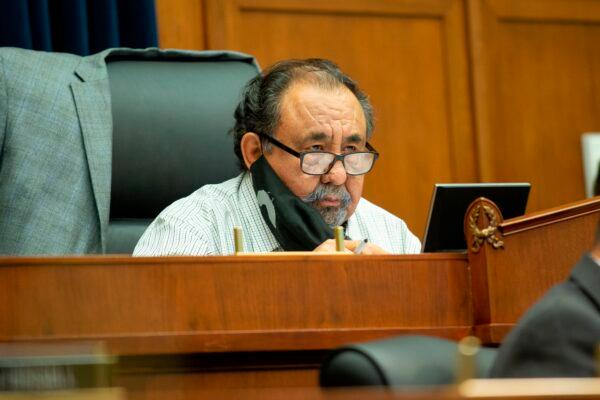 House Natural Resources Committee Chairman Rep. Raul Grijalva, D-Ariz., speaks during a hearing on June 29, 2020, on Capitol Hill in Washington. (Bonnie Cash/Pool via AP)
