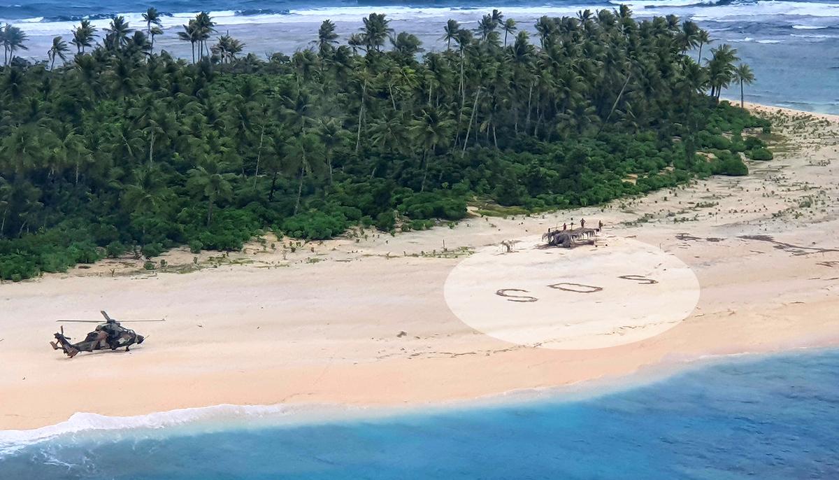 3 Men on Deserted Pacific Island Rescued After Writing SOS in Sand