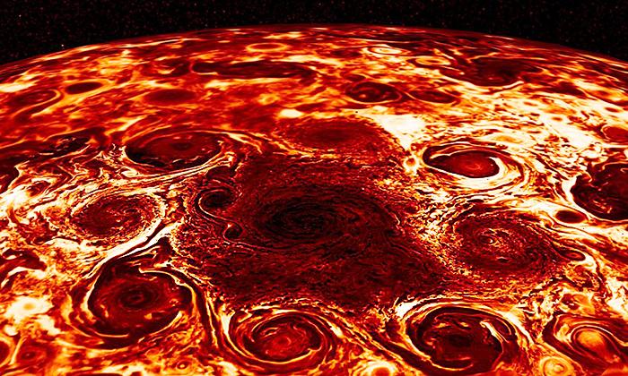 NASA Shares Incredible Image of Jupiter’s Polar Cyclones That Looks Like ‘Pepperoni Pizza’