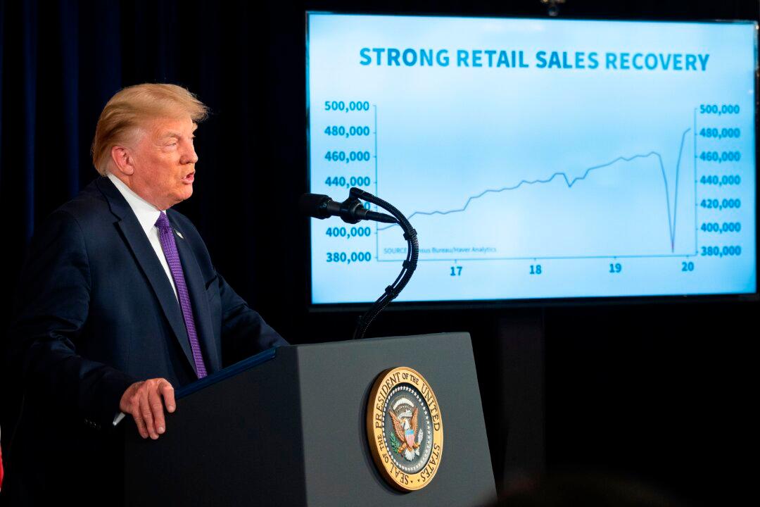 With Strong Retail Sales, Trump Touts V-Shaped Recovery