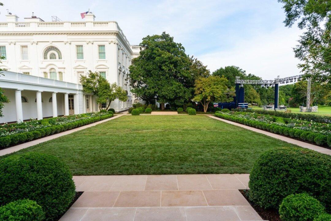 First Lady Melania Trump Unveils White House Rose Garden Renovations