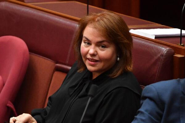 Labor Senator Kimberley Kitching in the Senate chamber at Parliament House in Canberra, Australia on June 15, 2020. (AAP Image/Mick Tsikas)