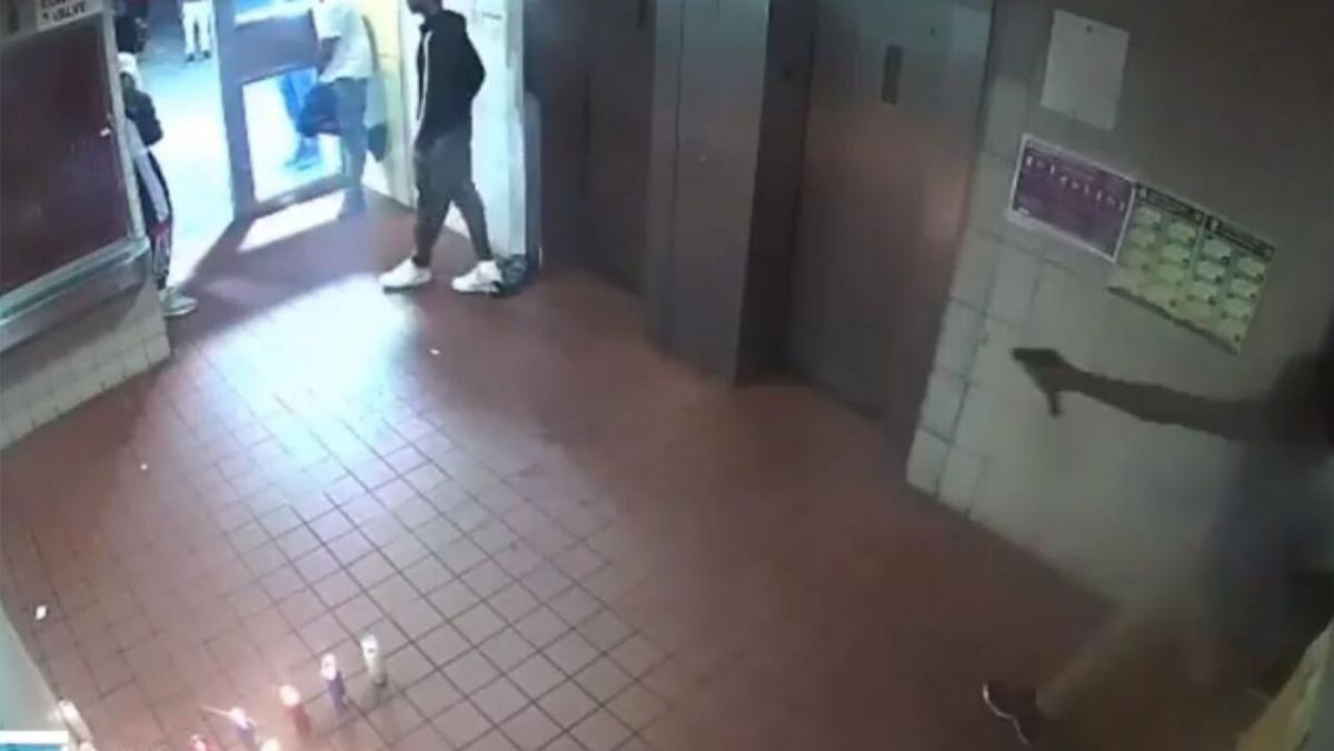 Police Searching for Suspects as Gun Battle in Brooklyn Apartment Lobby Is Caught on Video