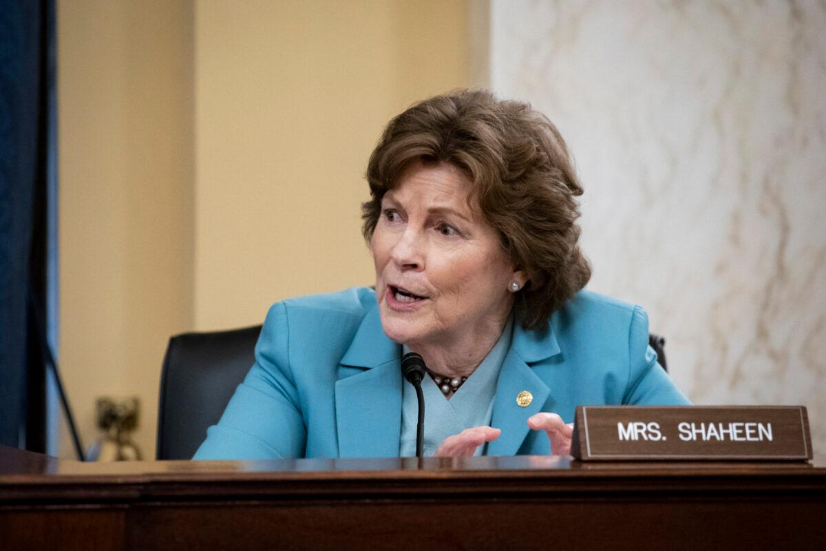 Sen. Jeanne Shaheen (D-N.H.) speaks in Washington on June 10, 2020. (Al-Drago-Pool/Getty Images)