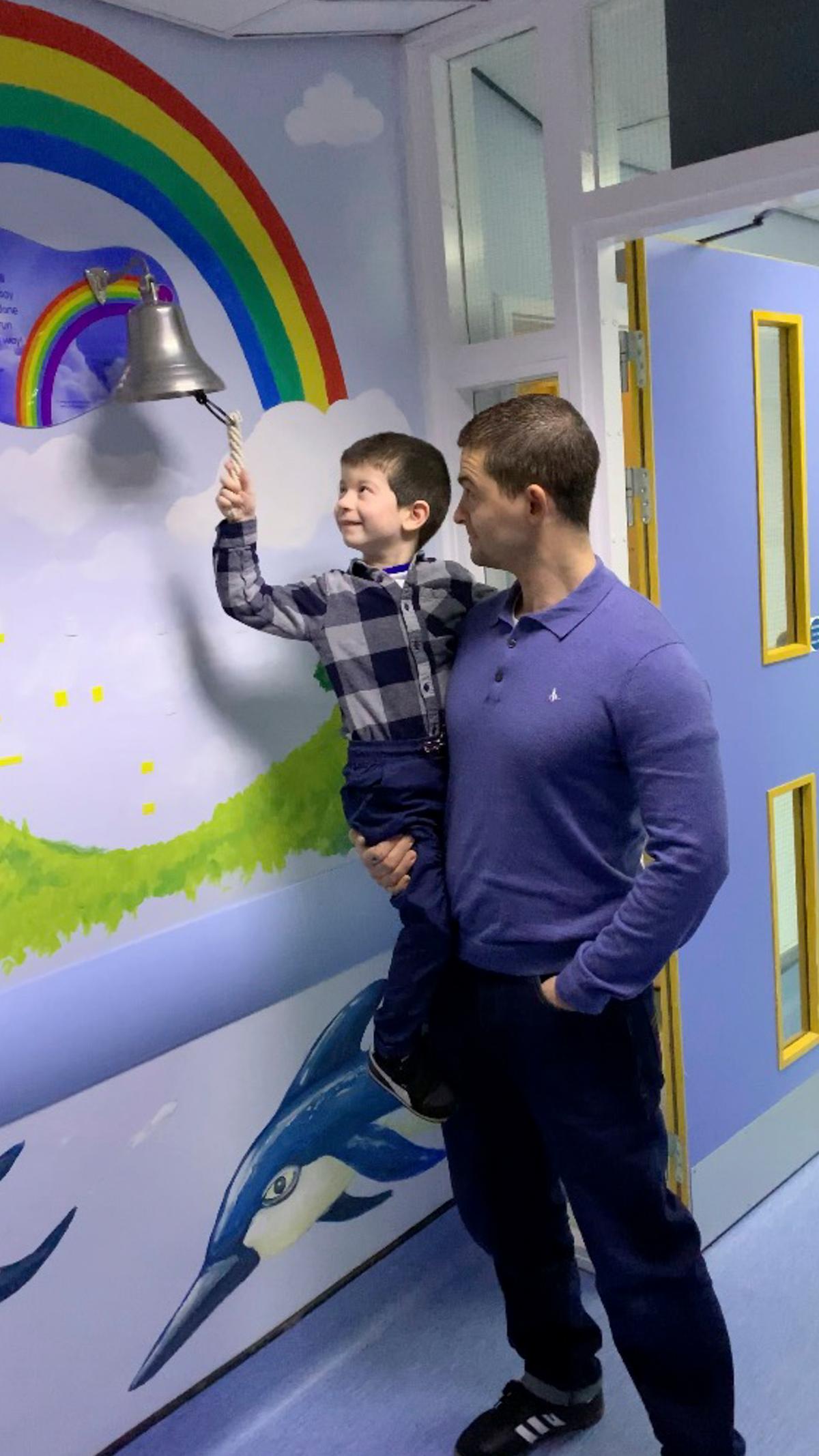 James rings the bell. (Caters News)