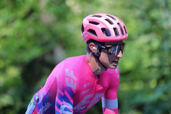 Neilson Powless of the United States rides during the 16th stage of the Tour de France cycling race over 102 miles from La Tour-du-Pin to Villard-de-Lans Tuesday, Sept. 15, 2020. (Thibault Camus/AP Photo)
