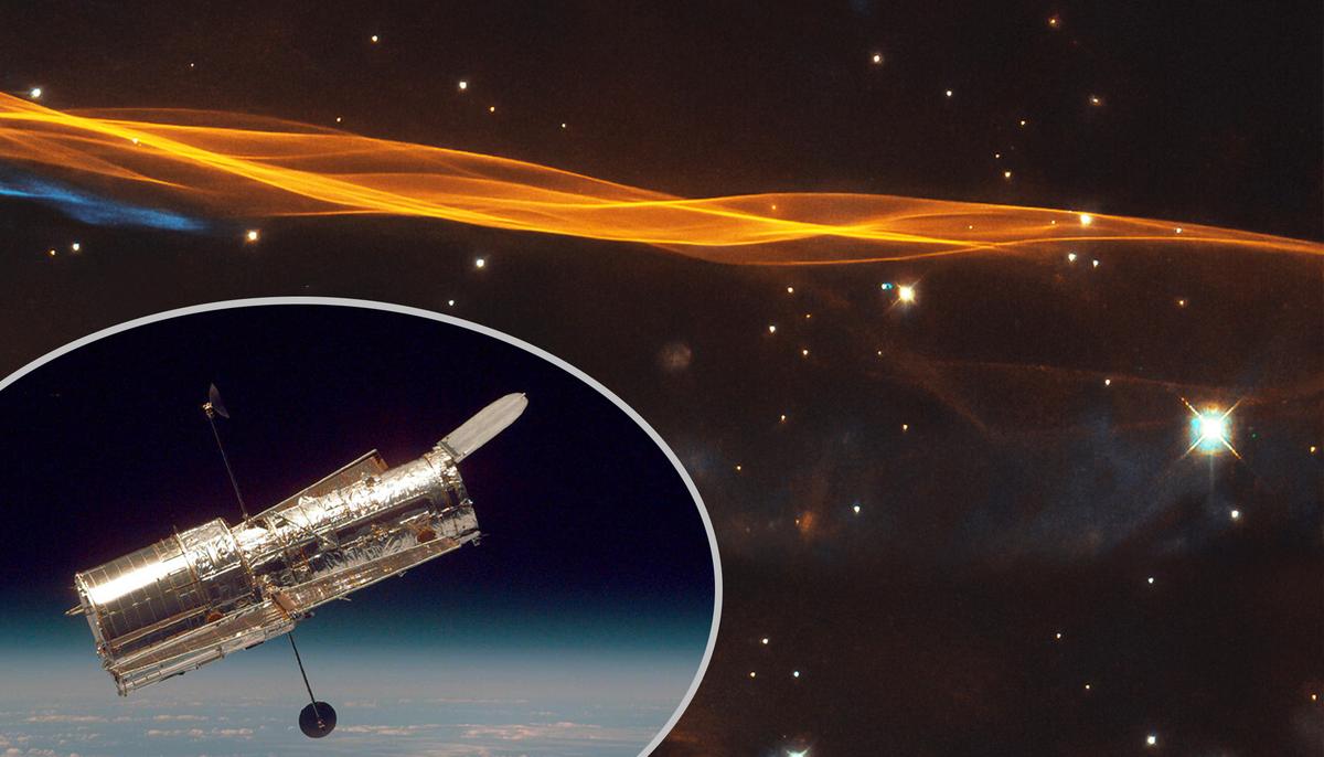 Hubble Space Telescope Reveals Spectacular Wake of Supernova Blast Wave 15,000 Years Old