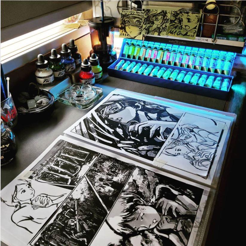 A page of the manga series he is working on, which he said tells stories of Hong Kong's fight for freedom. (Screenshot/Instagram/Courtesy of Otto Yuen)