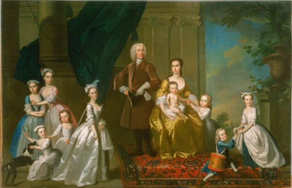 Portrait of the Radcliffe Family, circa 1742, by Thomas Hudson. Oil paint on canvas. 104 1/4 inches by 162 1/8 inches. Gift of the Berger Collection Educational Trust. (Denver Art Museum)