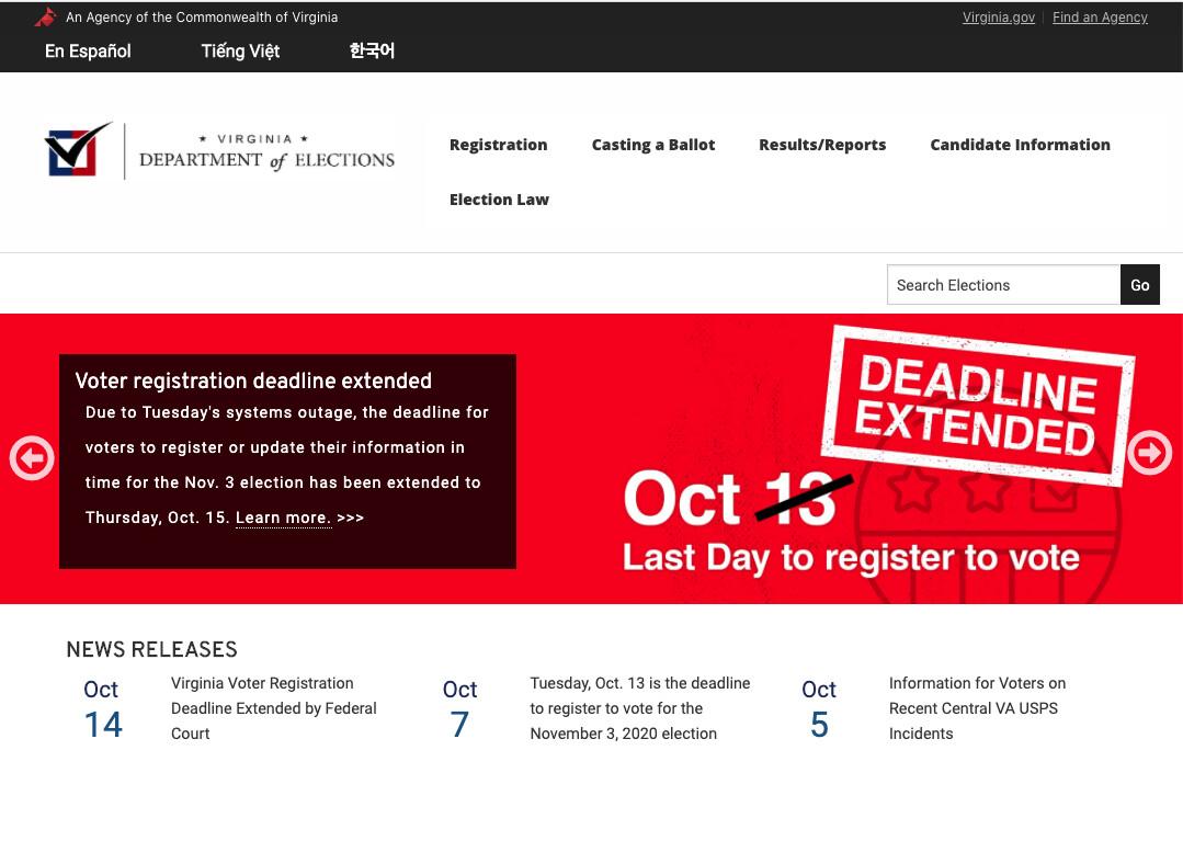 Virginia Voter Registration Extended After Cut Cable Downed Website
