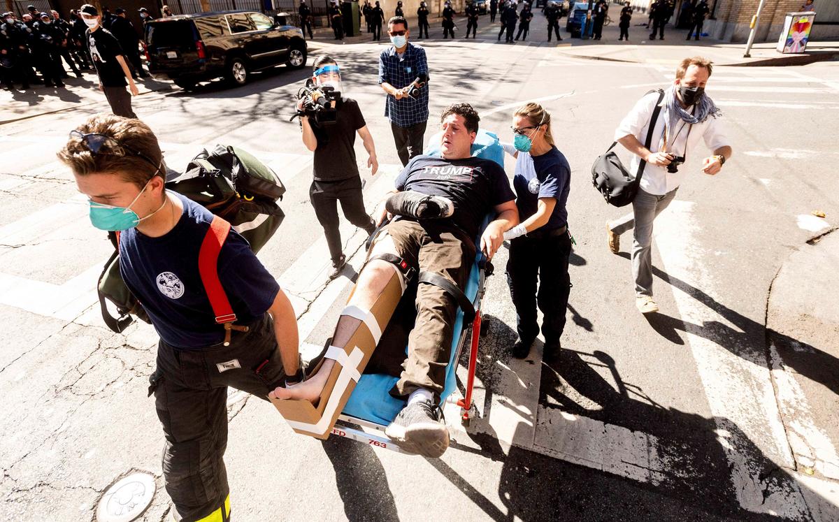 People Marching With Antifa Attack Conservatives at Rally Against Big Tech