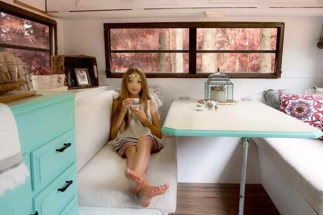 Talented 11-Year-Old Girl Buys and Renovates a 1988 Camper Into a Gorgeous Clubhouse