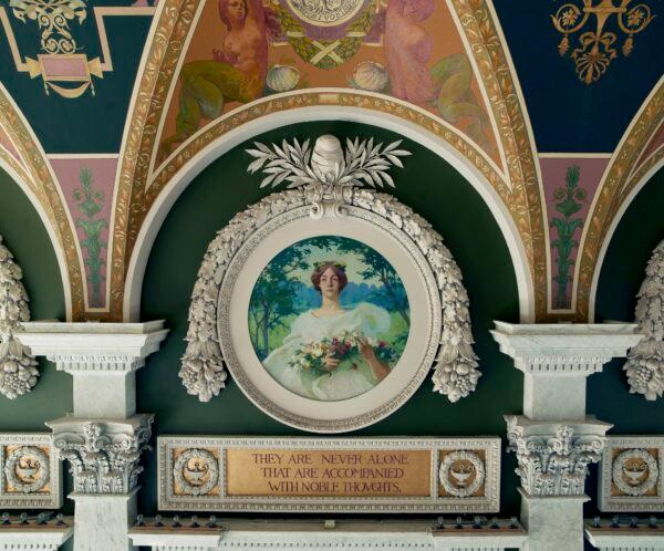 “They are never alone that are accompanied by noble thoughts,” says the inscription below an allegory of Summer. (Public Domain)