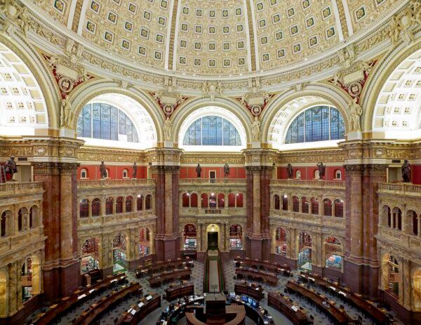 The main reading room at the Thomas Jefferson Building. (Public Domain)