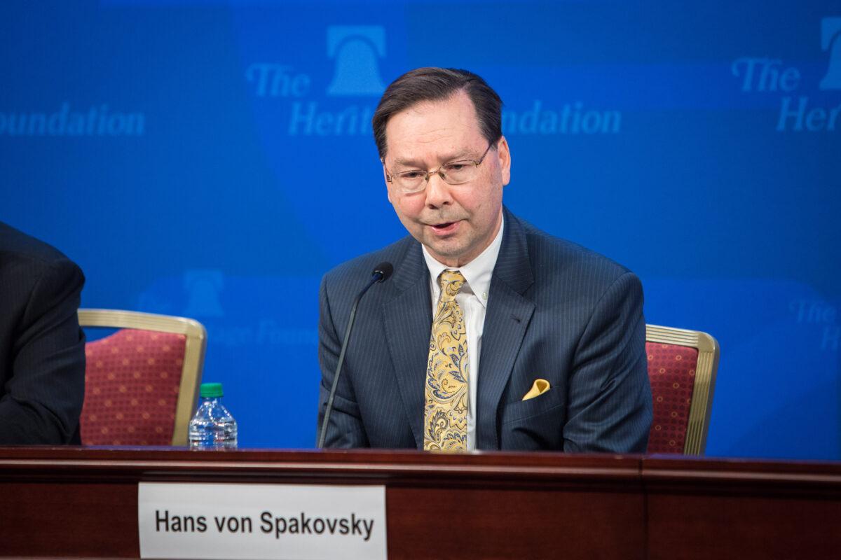 Hans von Spakovsky, a senior legal fellow at The Heritage Foundation's Edwin Meese III Center. (Benjamin Chasteen/The Epoch Times)