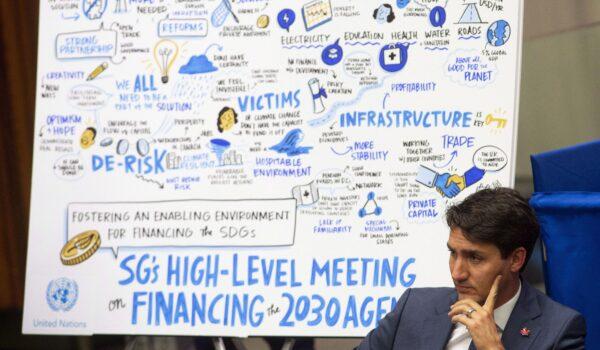 Prime Minister Justin Trudeau participates in a high-level meeting on financing the 2030 Agenda for Sustainable Development at the United Nations on Sept. 24, 2018. (The Canadian Press/Adrian Wyld)