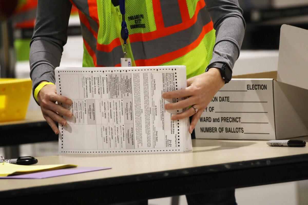 Election workers count ballots in Philadelphia, on Nov. 4, 2020. (Spencer Platt/Getty Images)
