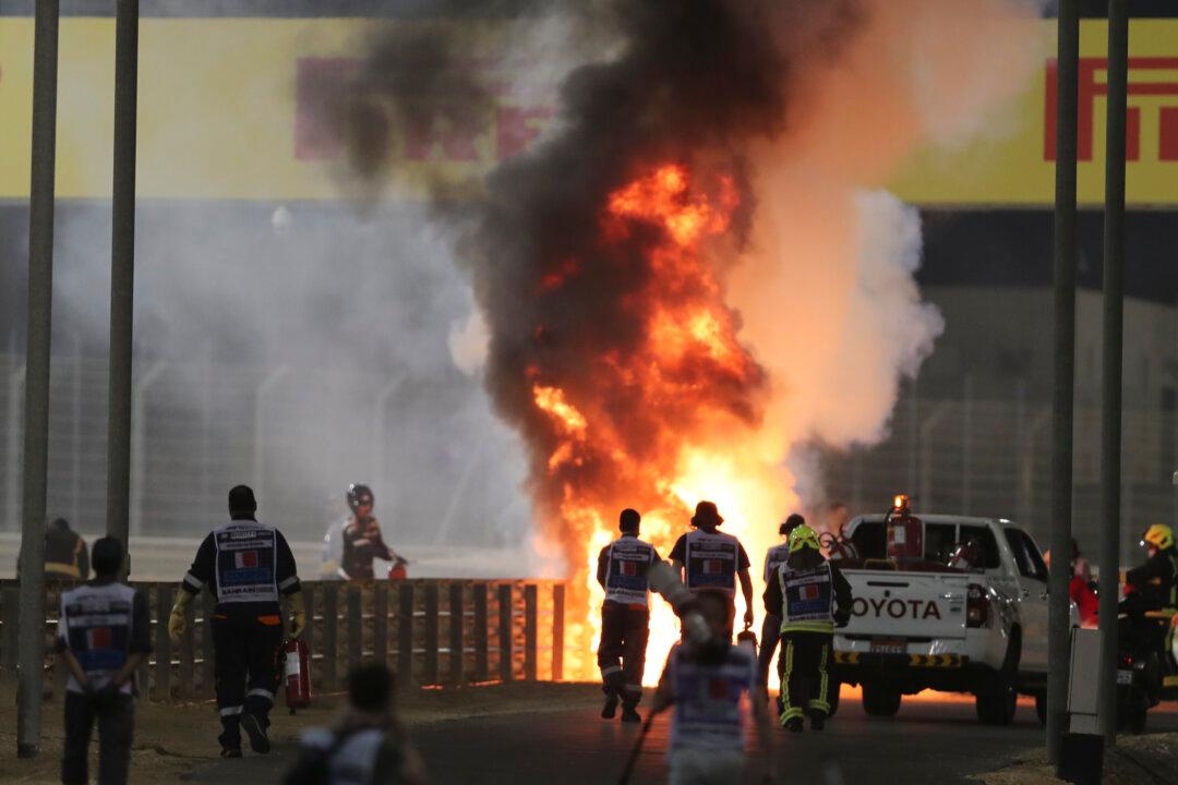 Grosjean Escapes F1 Fireball at Bahrain GP After Huge Crash