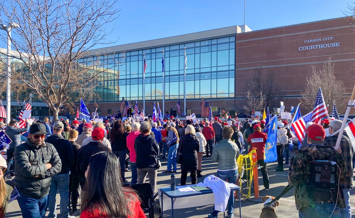 Protesters Rally for Election Integrity at Nevada Courthouse