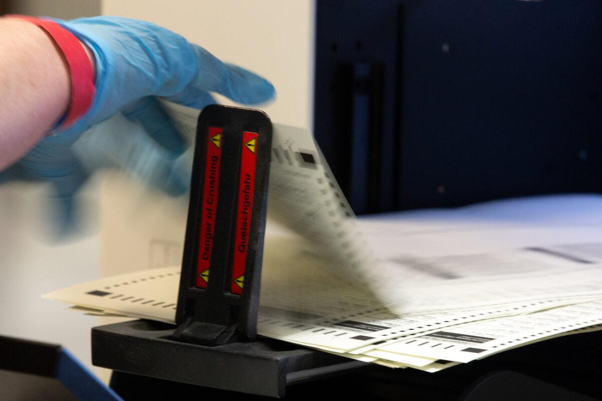 Ballots are counted by Maricopa County Elections Department staff in Phoenix, on Oct. 31, 2020. (Courtney Pedroza/Getty Images)
