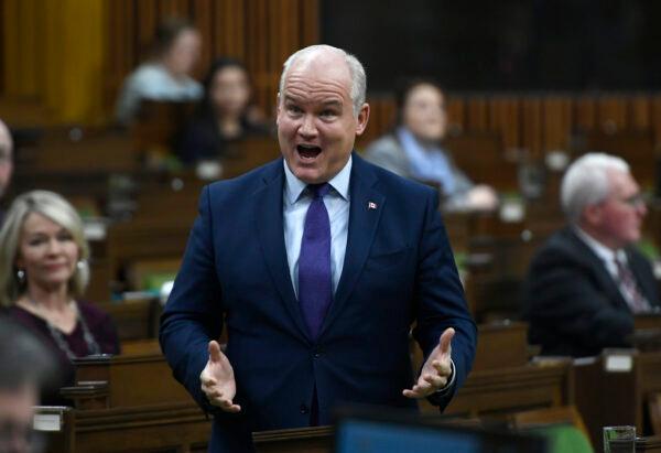 Conservative Leader Erin O'Toole rises during Question Period in the House of Commons on Parliament Hill in Ottawa on Dec. 10, 2020. (Justin Tang/The Canadian Press)