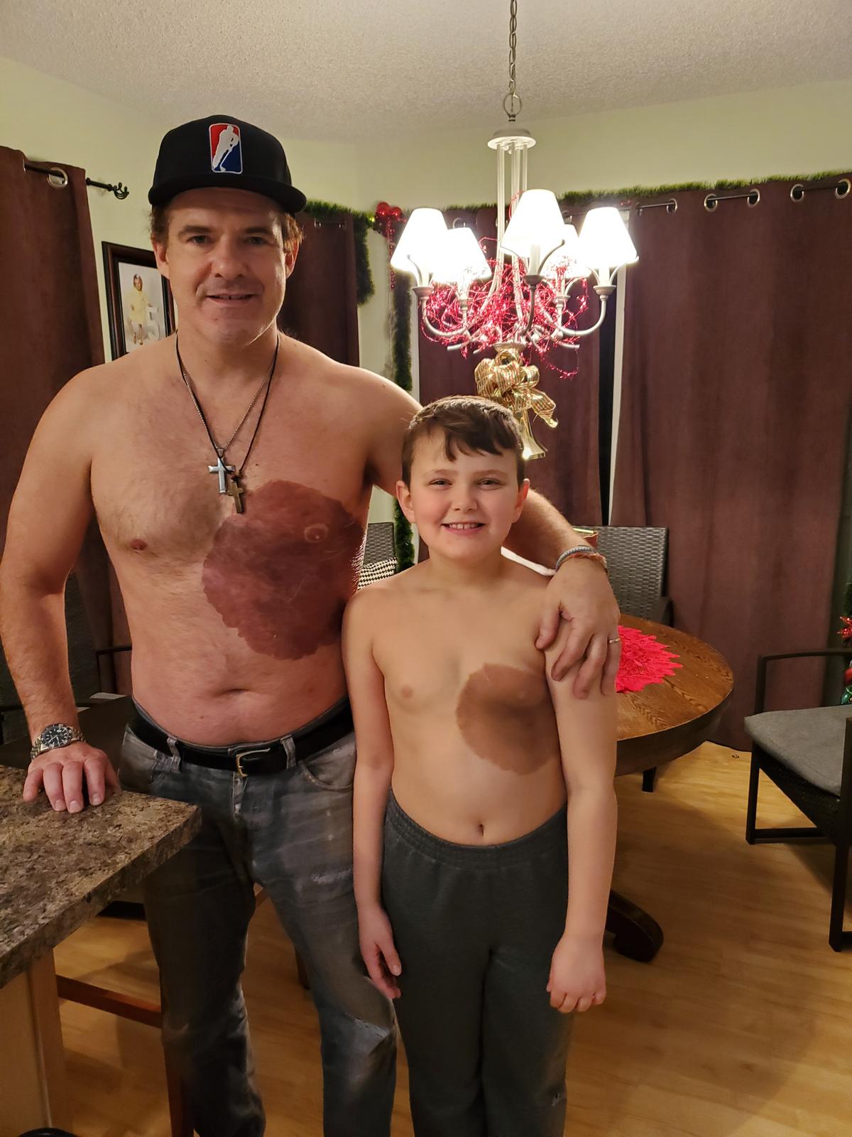 Derek Prue Sr. with his 8-year-old son, Derek Jr. (Courtesy of Derek Prue & Shanel Prue)