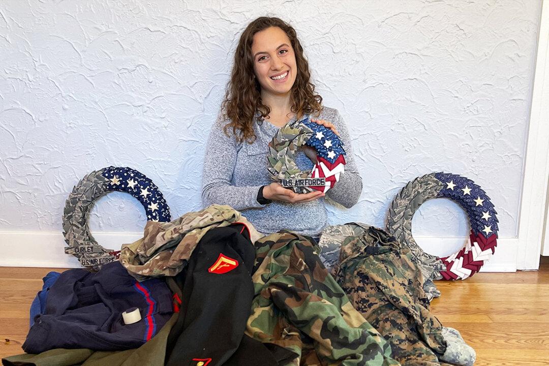 Staff Sergeant Handcrafts Patriotic Wreaths From Military Uniforms for Veterans and Families