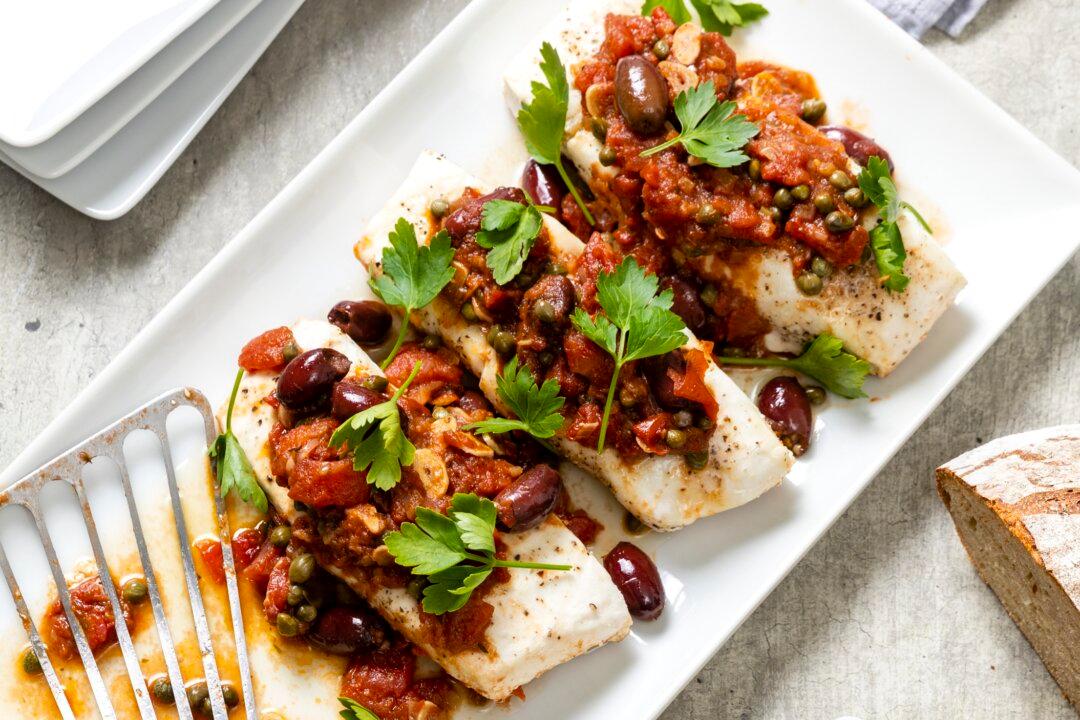 Halibut Puttanesca Adds Big Flavor to Mild Fish Fillets