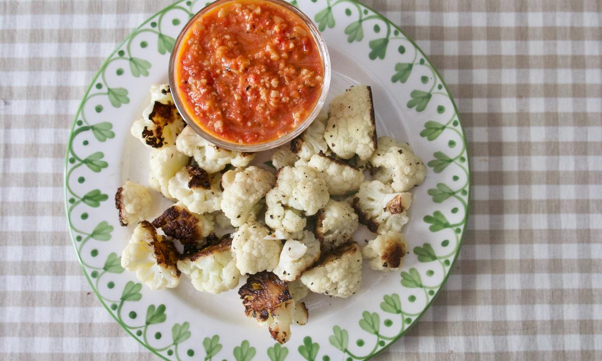 Roasted Cauliflower With Romesco