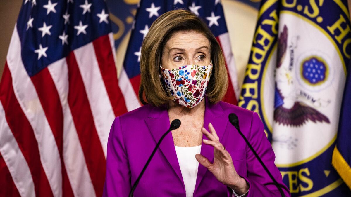 House Speaker Nancy Pelosi at the U.S. Capitol in Washington on Jan. 7, 2021. (Samuel Corum/Getty Images)