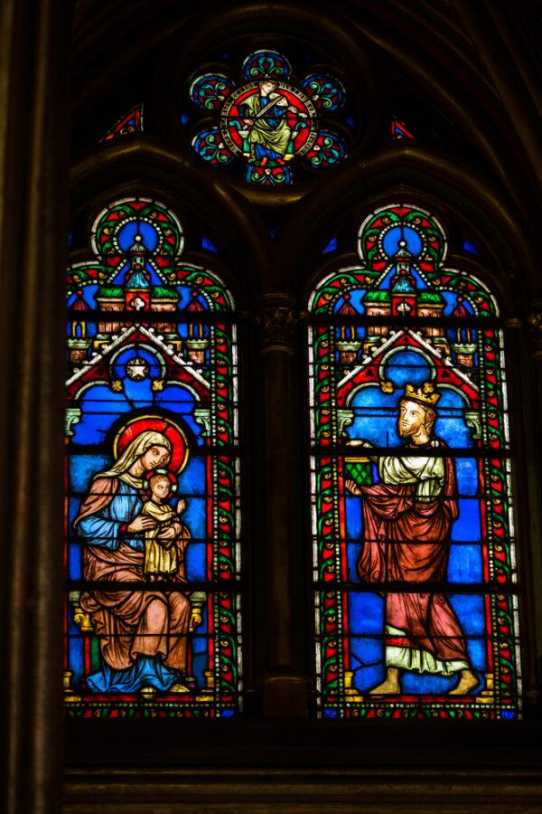 Examples of the stained glass in the royal chapel. (wjarek/Shutterstock.com)