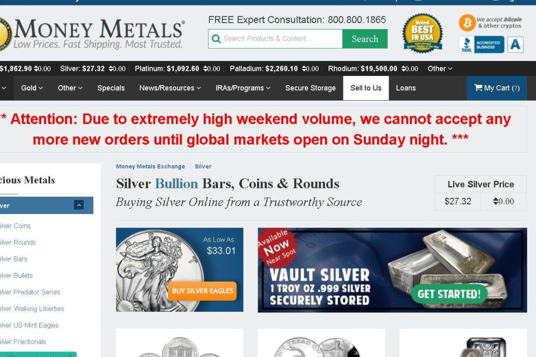 Major Dealers’ Websites Report Silver Shortages
