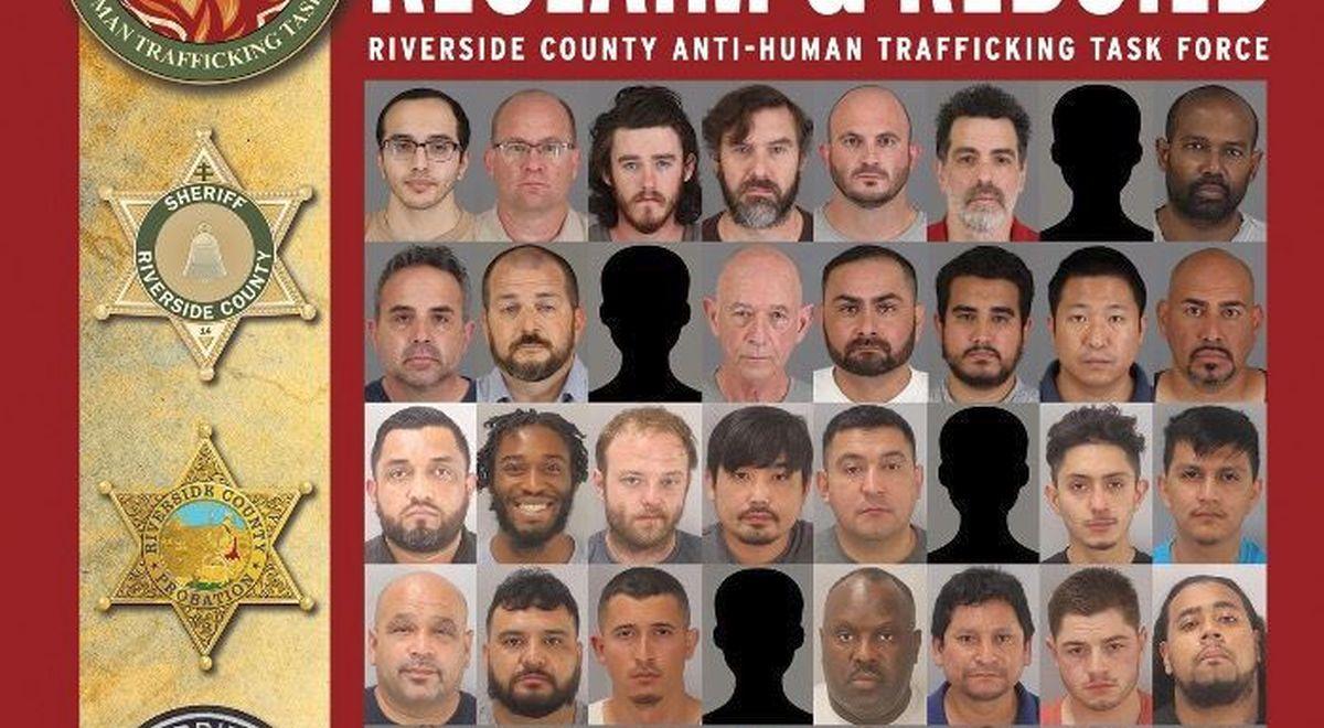 Sixty-four arrests were made, officials in Riverside County, Calif., announced on Feb. 2, 2021. (Riverside County Sheriff's Dept.)