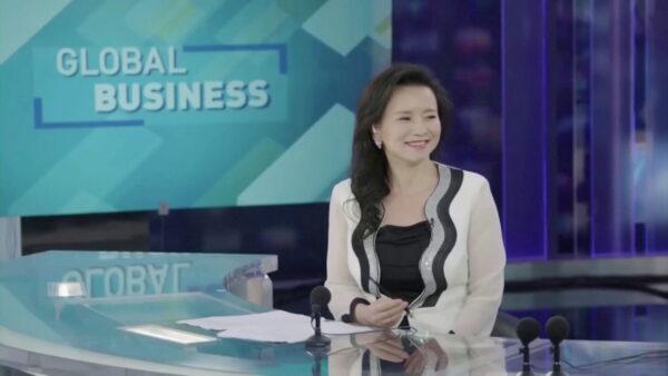 Australian journalist Cheng Lei is seen on a television set in Beijing, China, in this still image taken from undated video footage. (Australia Global Alumni-Australian Department of Foreign Affairs and Trade/Handout via Reuters)